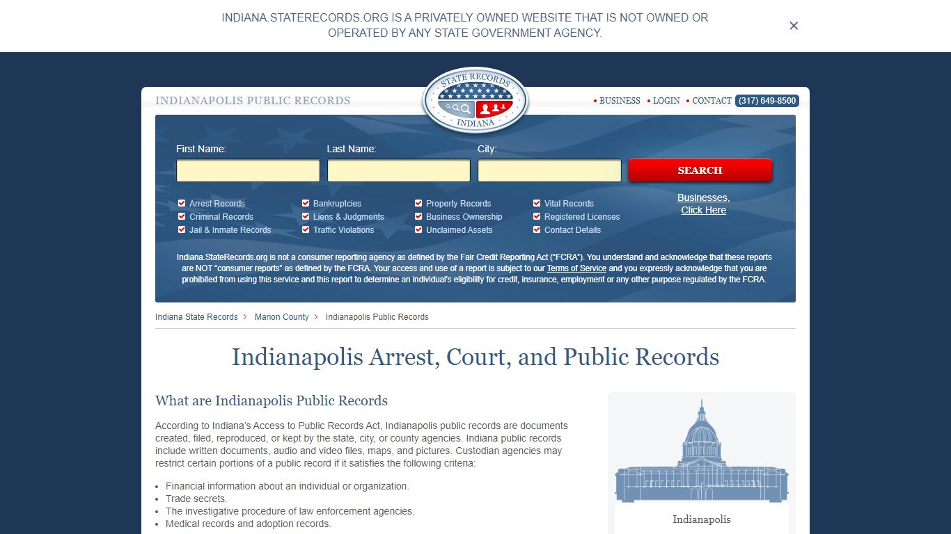 Indianapolis Arrest and Public Records | Indiana.StateRecords.org